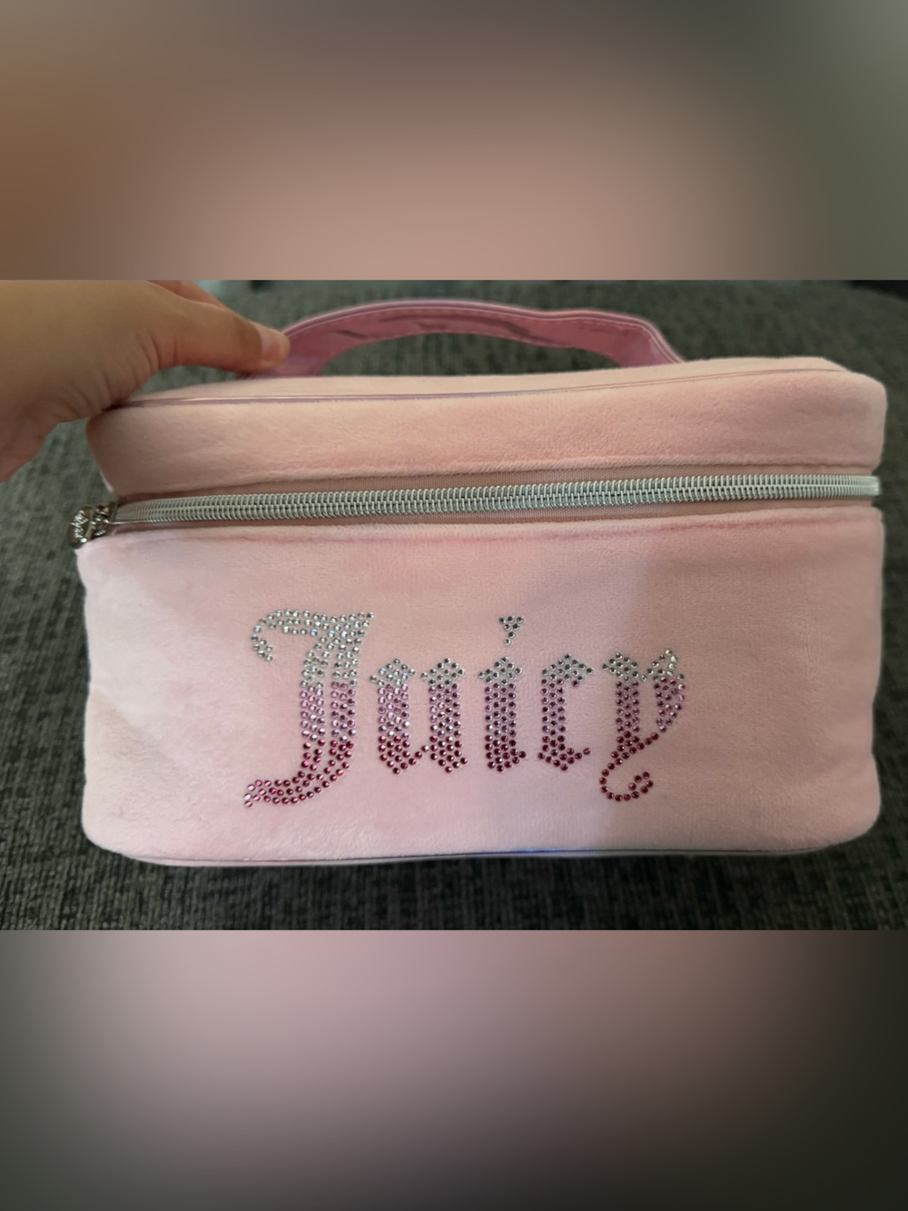 Pink Jeweled Travel Cosmetic Case - JUICY
